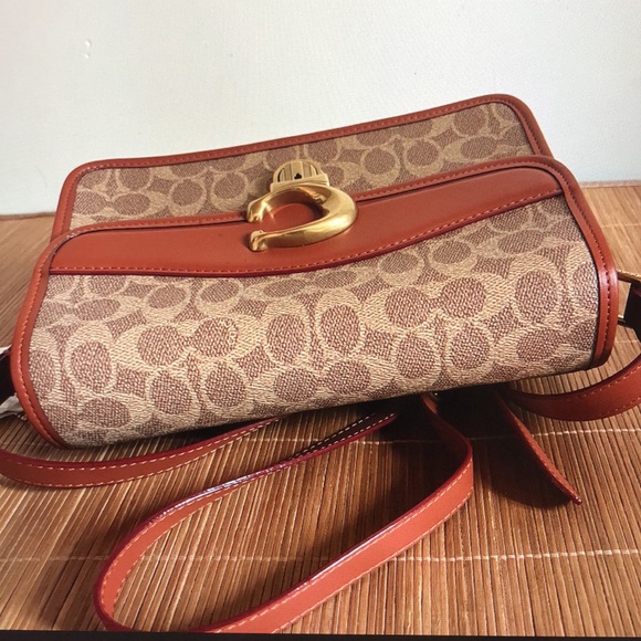 Coach Studio Shoulder Bag In Signature Canvas Brass/Tan/Rust - Picture 4 of 6